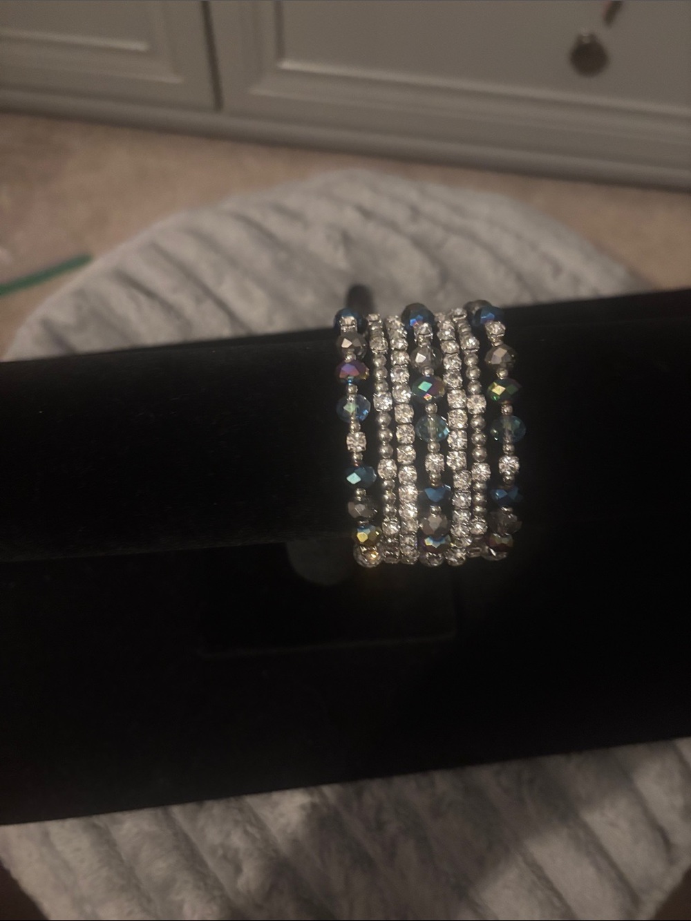 Crystal and multi-colored Wrap Bracelet - Clear & Iridescent. Never worn.